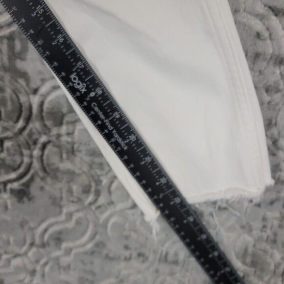 Madewell Jeans Women's 28 White 10" High-Rise Skinny Crop Button Fly Raw Hem - Picture 12 of 15